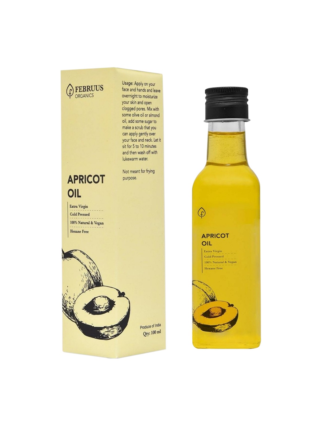 

Februus Organics Apricot Oil 100 ml, Transparent