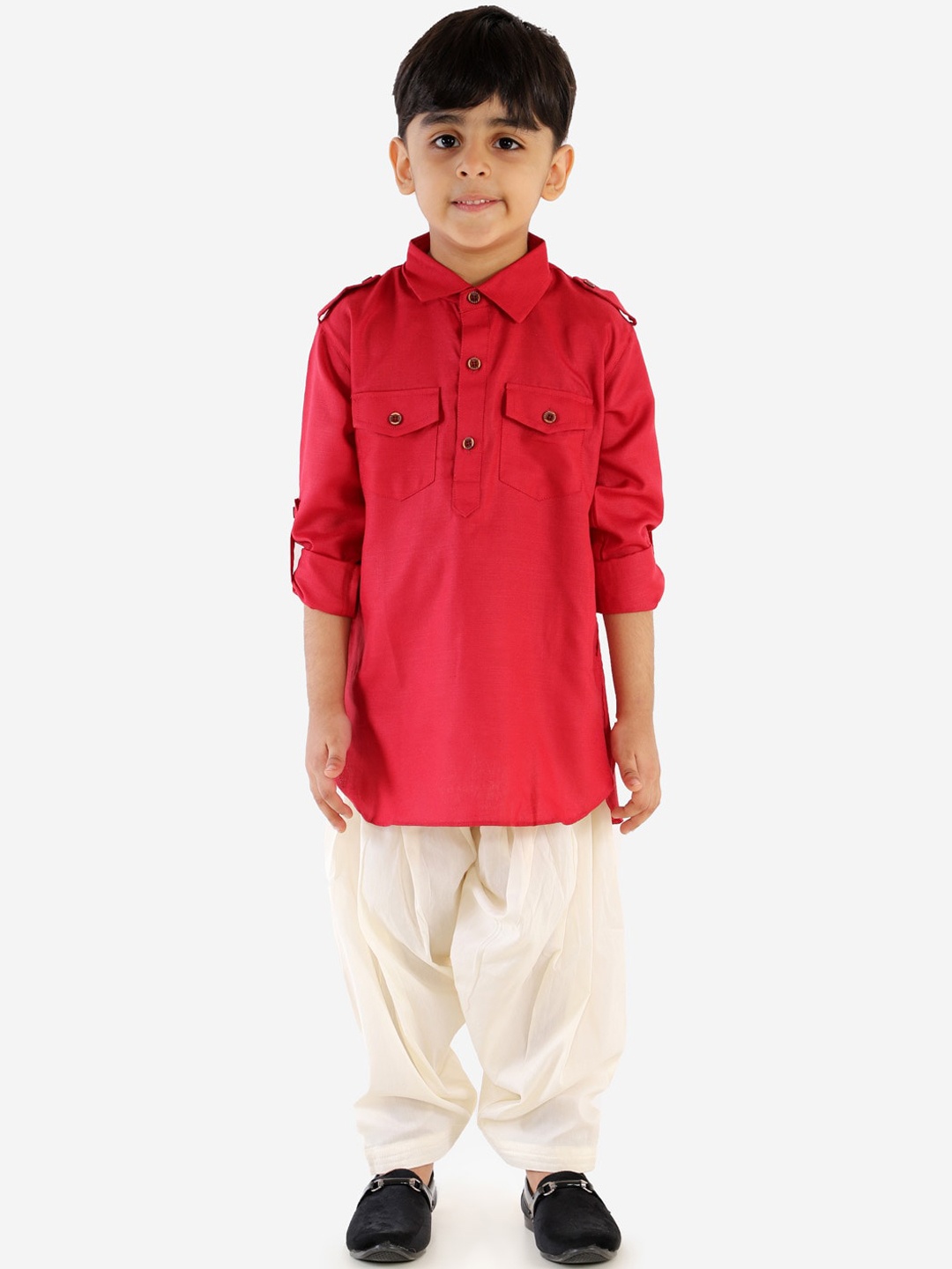 

JBN Creation Boys Maroon & Cream Coloured Kurta with Salwar