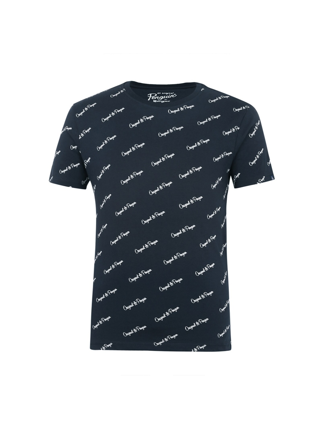 

Original Penguin Men Navy Blue Brand Logo Printed T-shirt