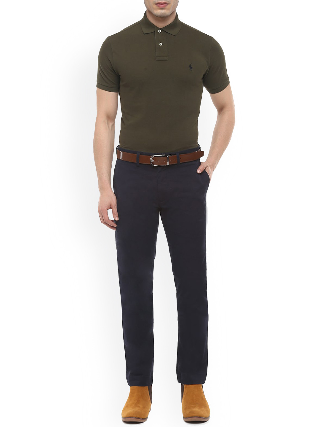 

Polo Ralph Lauren Men Navy Blue Slim Fit Regular Trousers