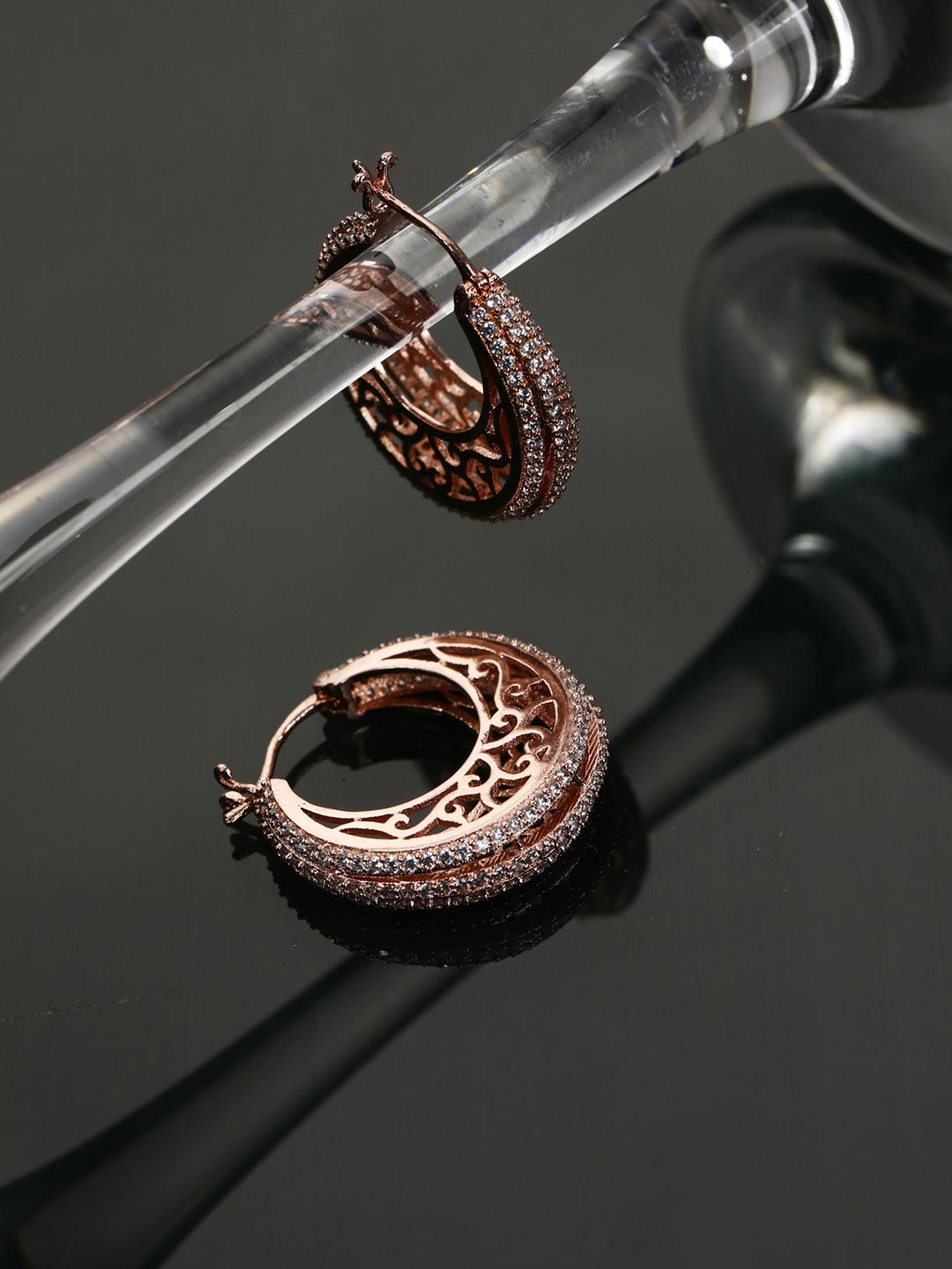

Priyaasi Rose Gold-Plated Contemporary Hoop Earrings