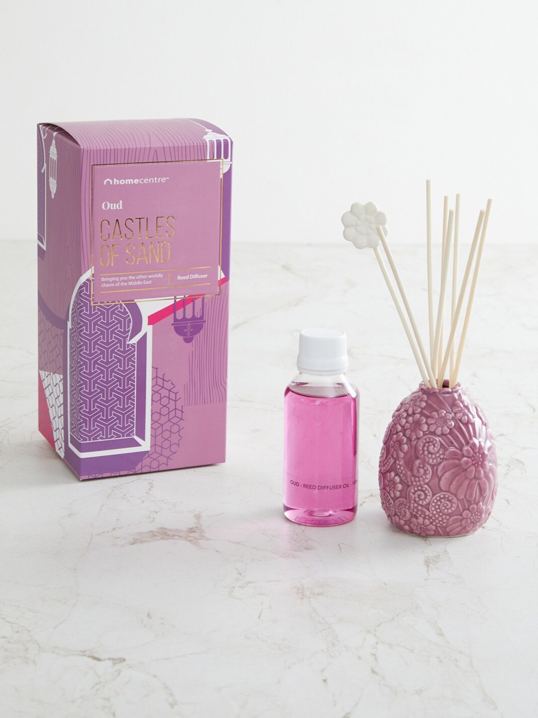 

Home Centre Purple Redolence Premium Ceramic Reed Diffuser Set