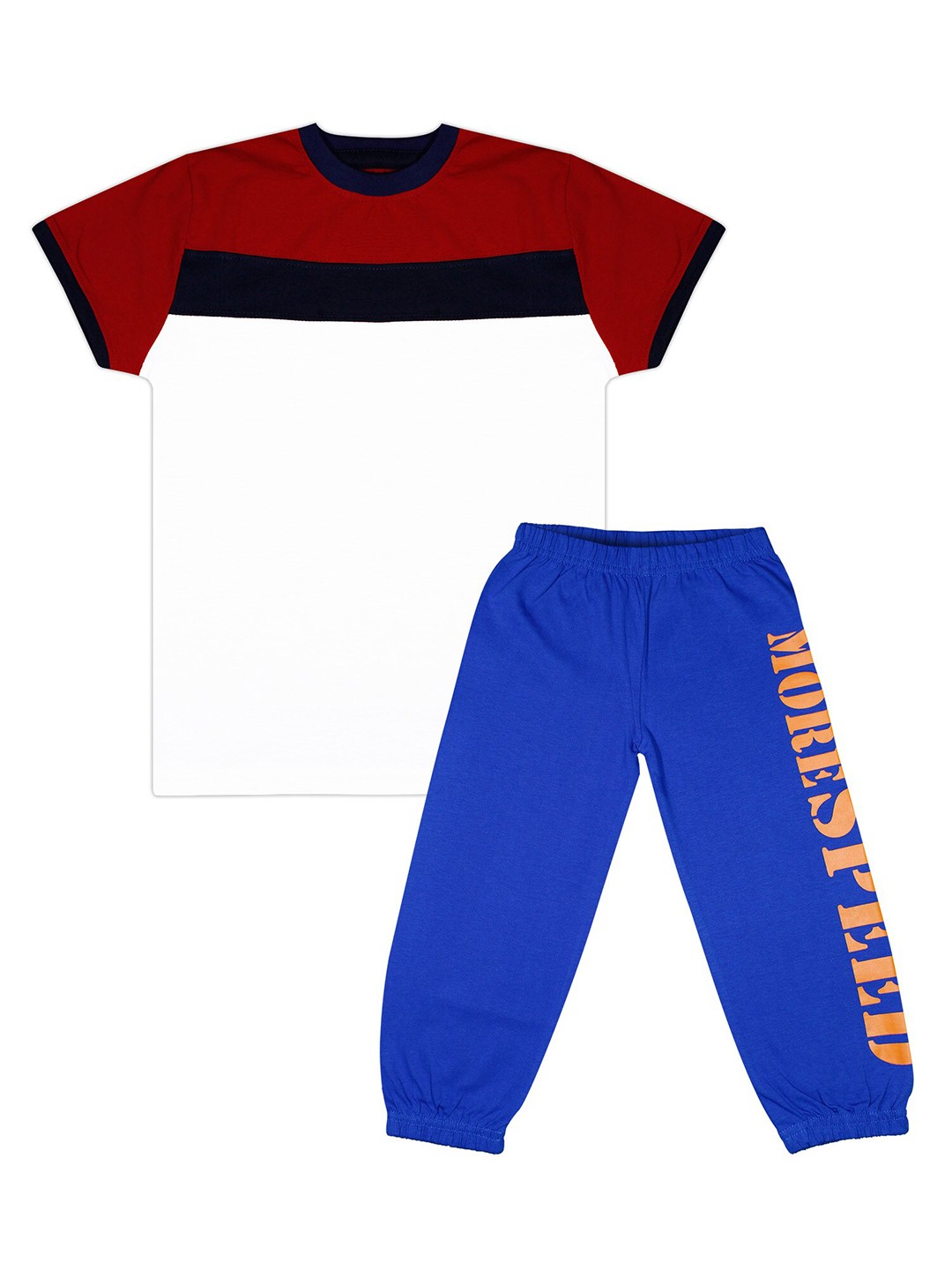

Luke & Lilly Boys Blue & White Colourblocked T-shirt with Pyjamas