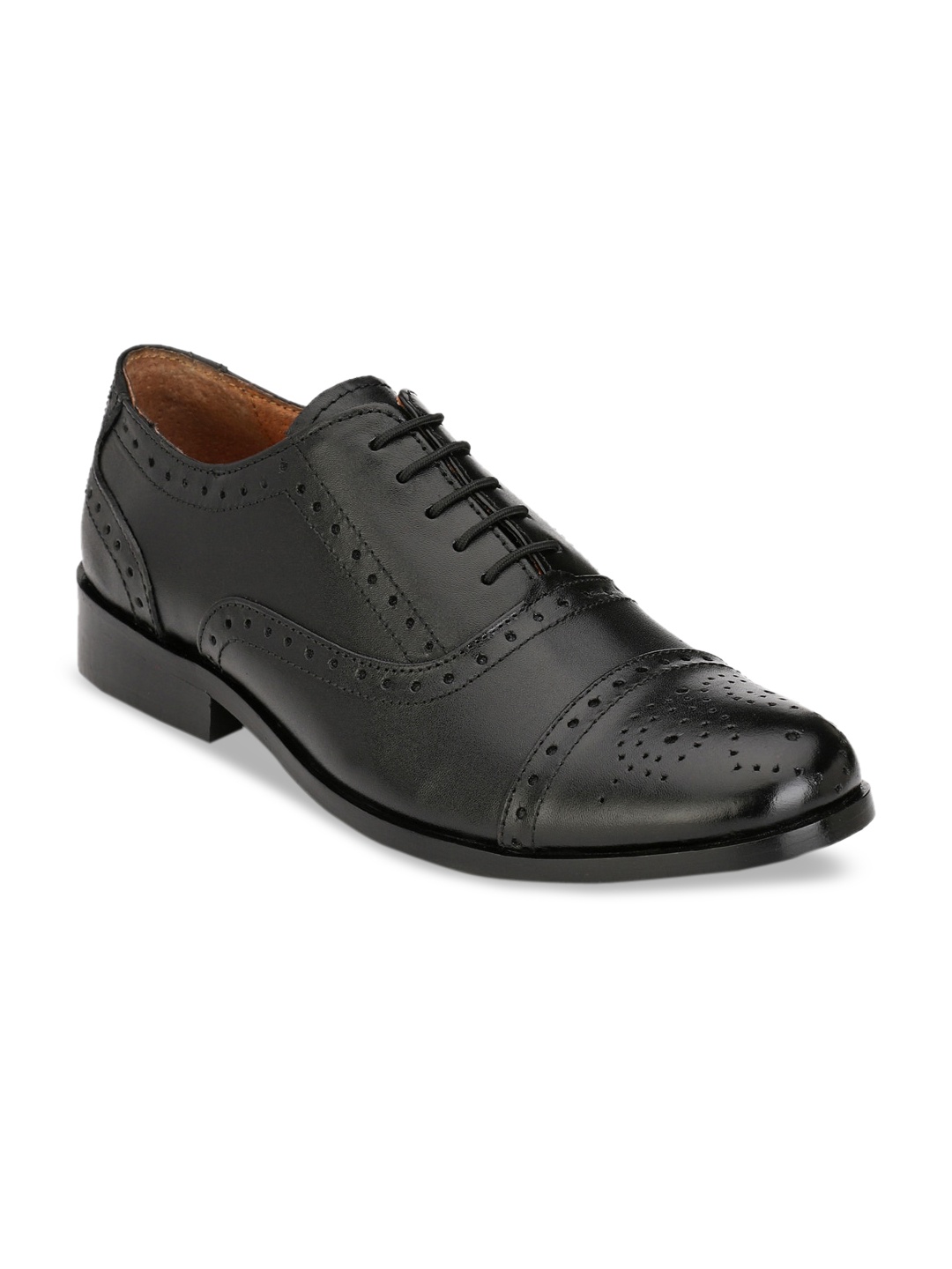 

Hirels Men Black Solid Genuine Leather Formal Brogues