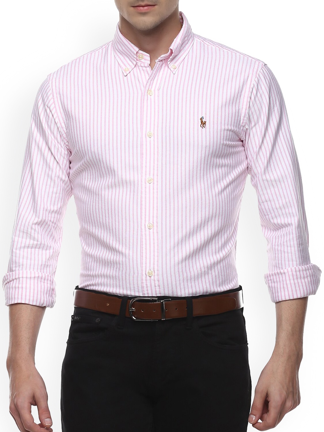

Polo Ralph Lauren Men Pink Striped Casual Shirt