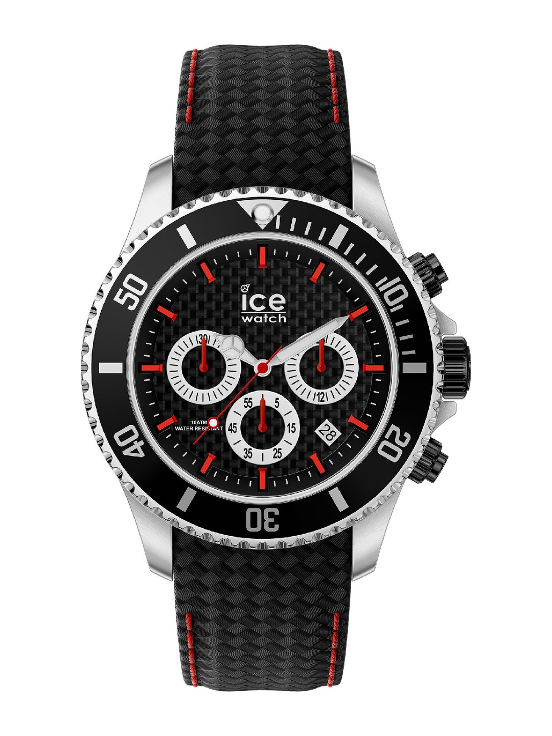 

Ice Men Black Dial & Black Leather Textured Straps Analogue Chronograph Watch 17669