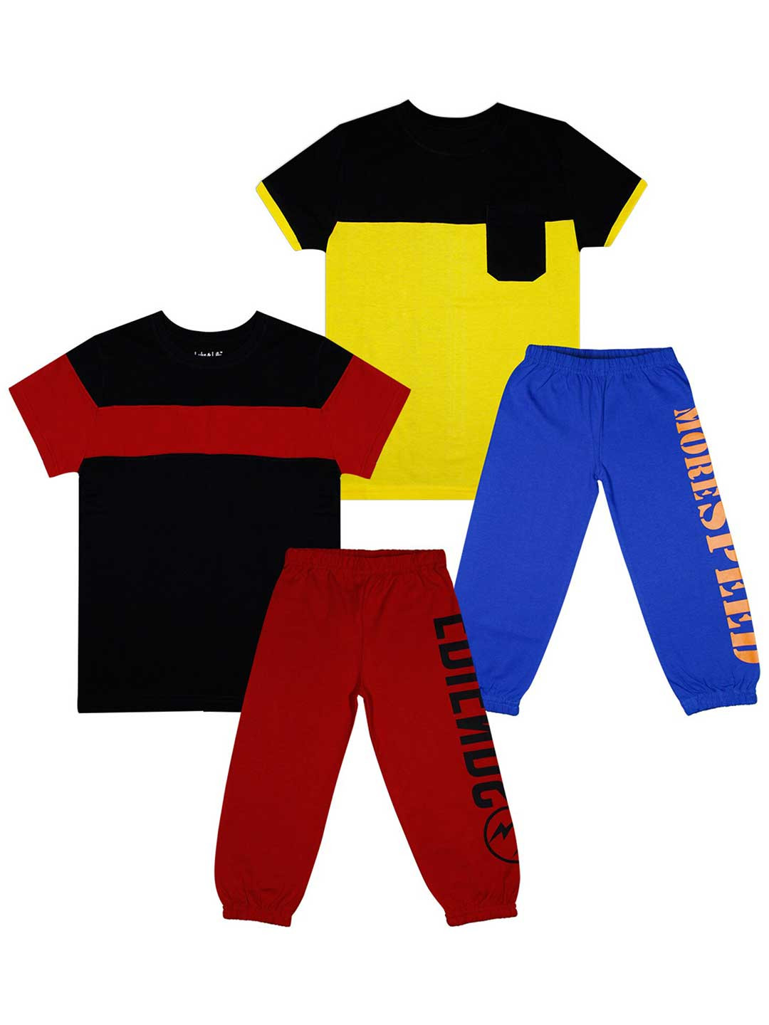 

Luke & Lilly Boys Pack of 2 Colourblocked T-shirt with Pyjamas, Red