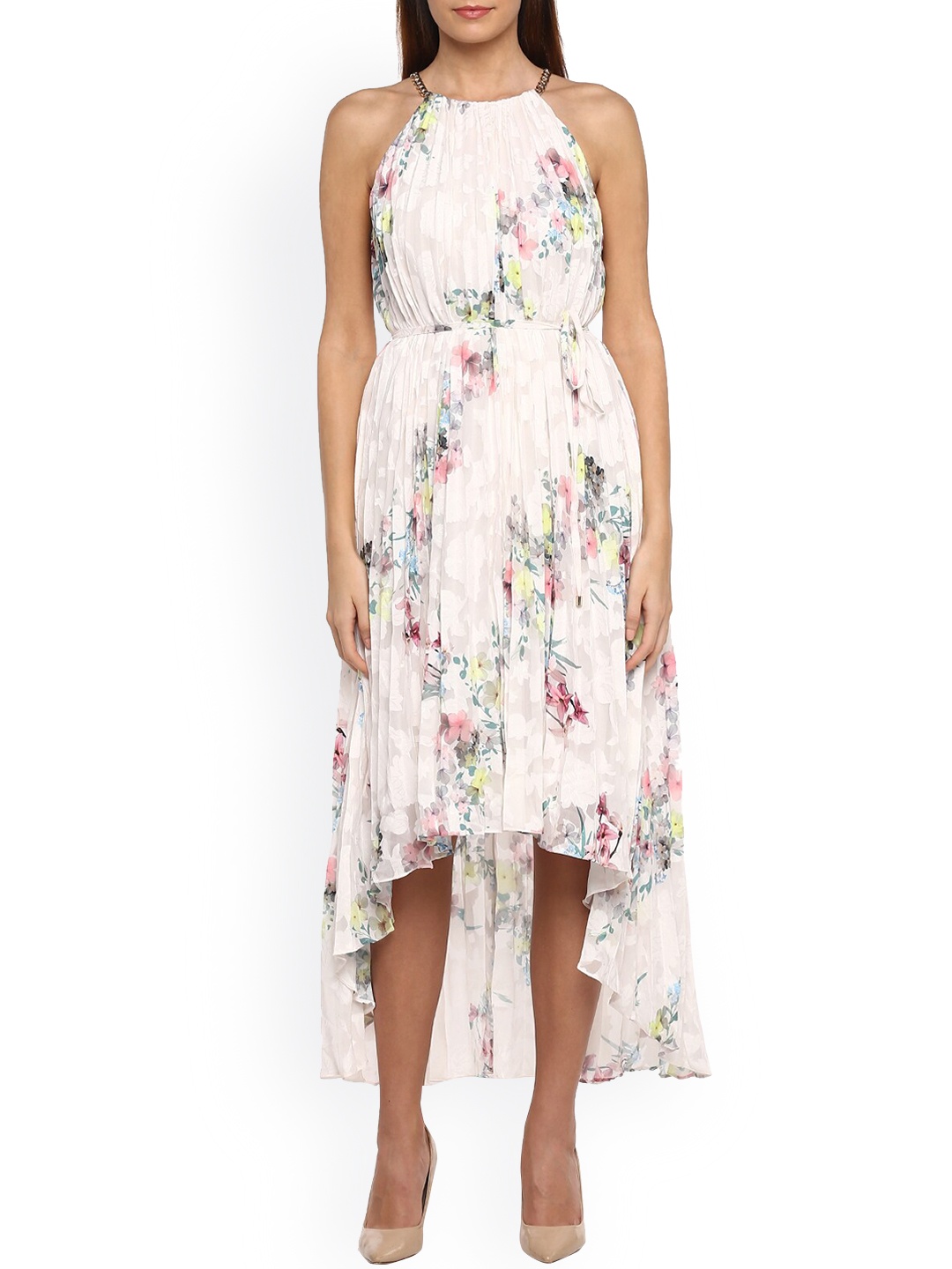 

Ted Baker Cream Floral Halter Neck Maxi Dress