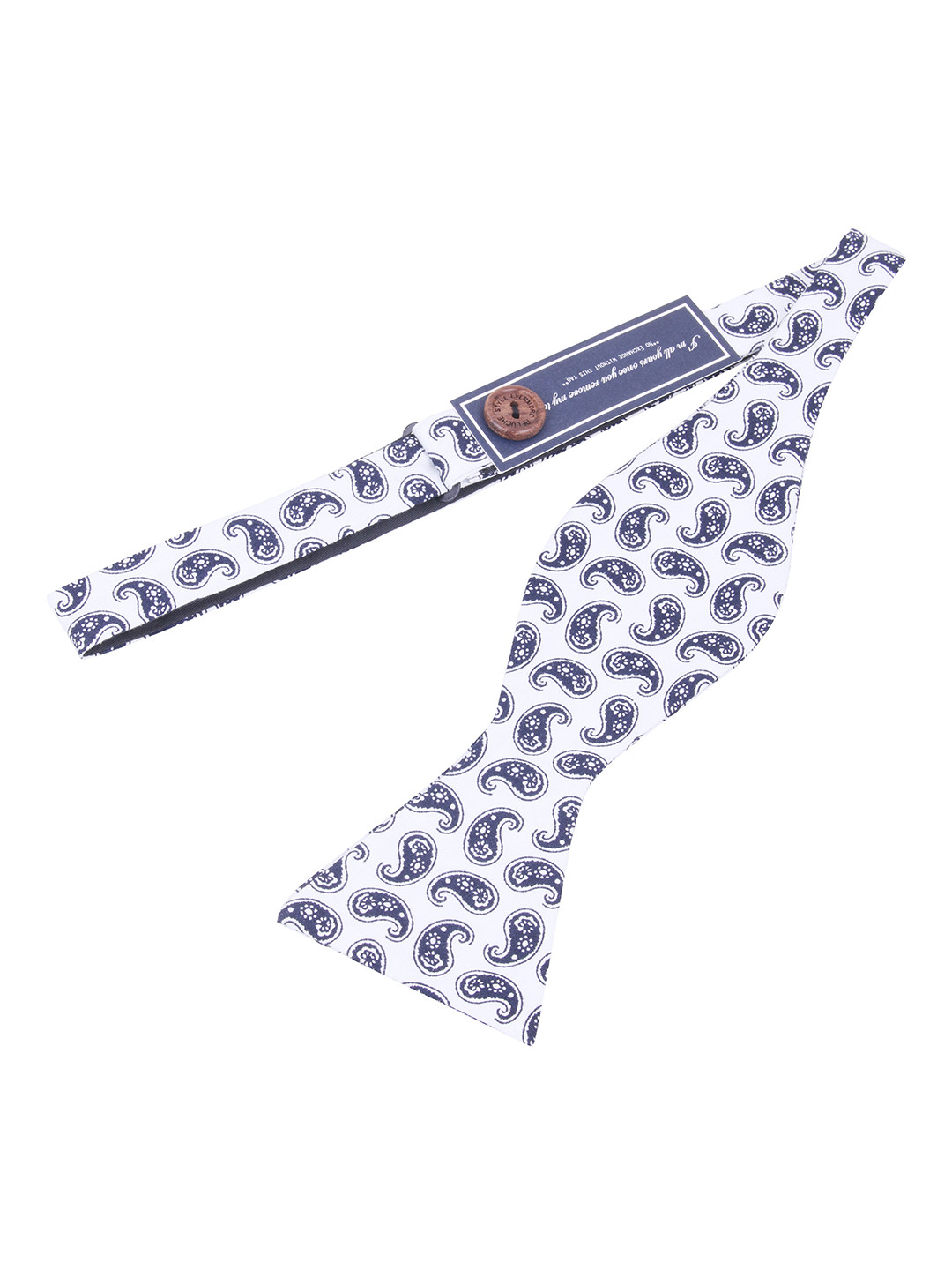 

PELUCHE Men White & Navy Blue Printed Bow Tie