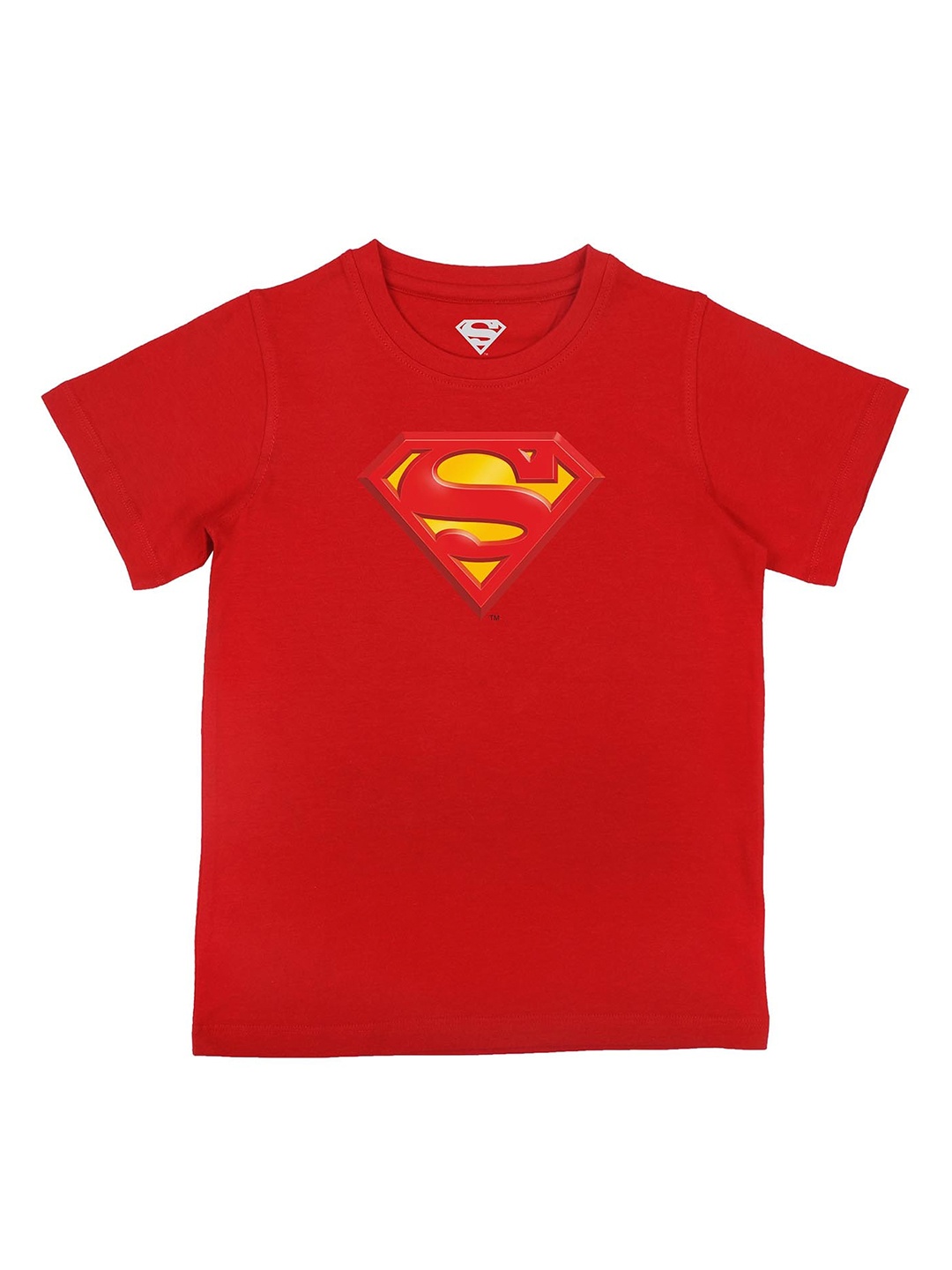 Superman Boys Red Graphic Printed Casual T-shirt