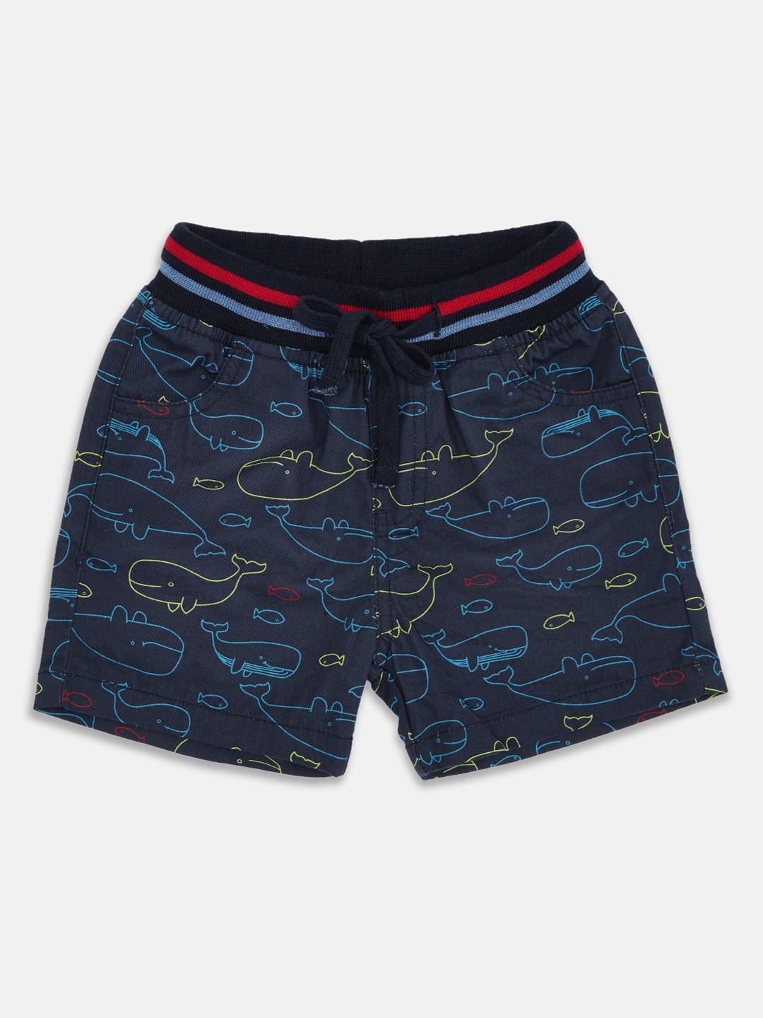 

Pantaloons Baby Boys Navy Blue Printed Mid-Rise Regular Shorts