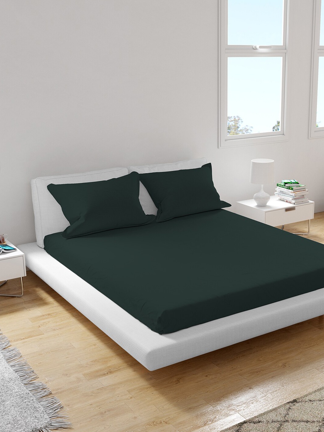 

Himeya Green 300 TC Cotton King Sustainable Bedsheet with 2 Pillow Covers