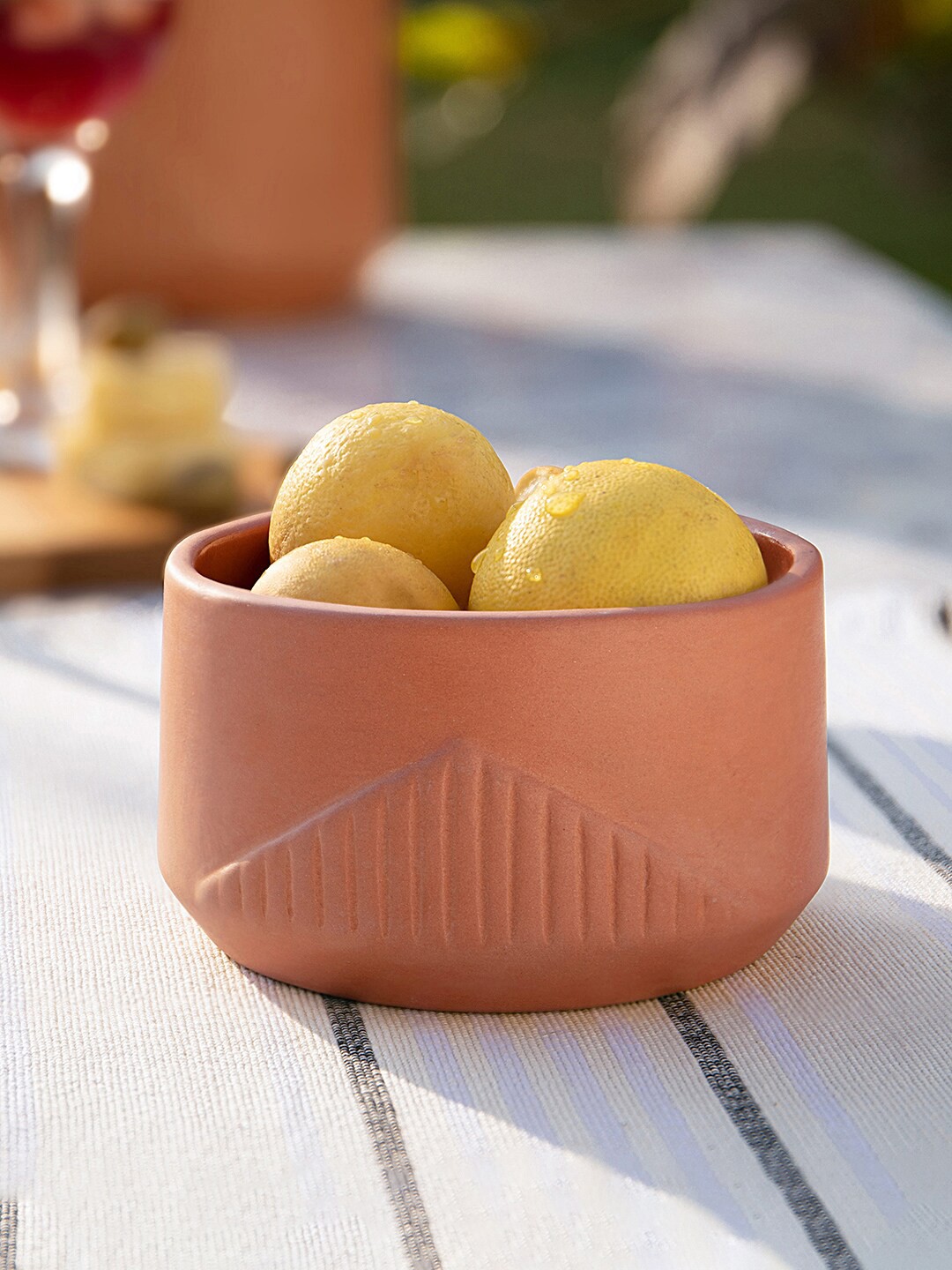 

ellementry Brown Textured Terracotta Matte Nibble Nut Bowl