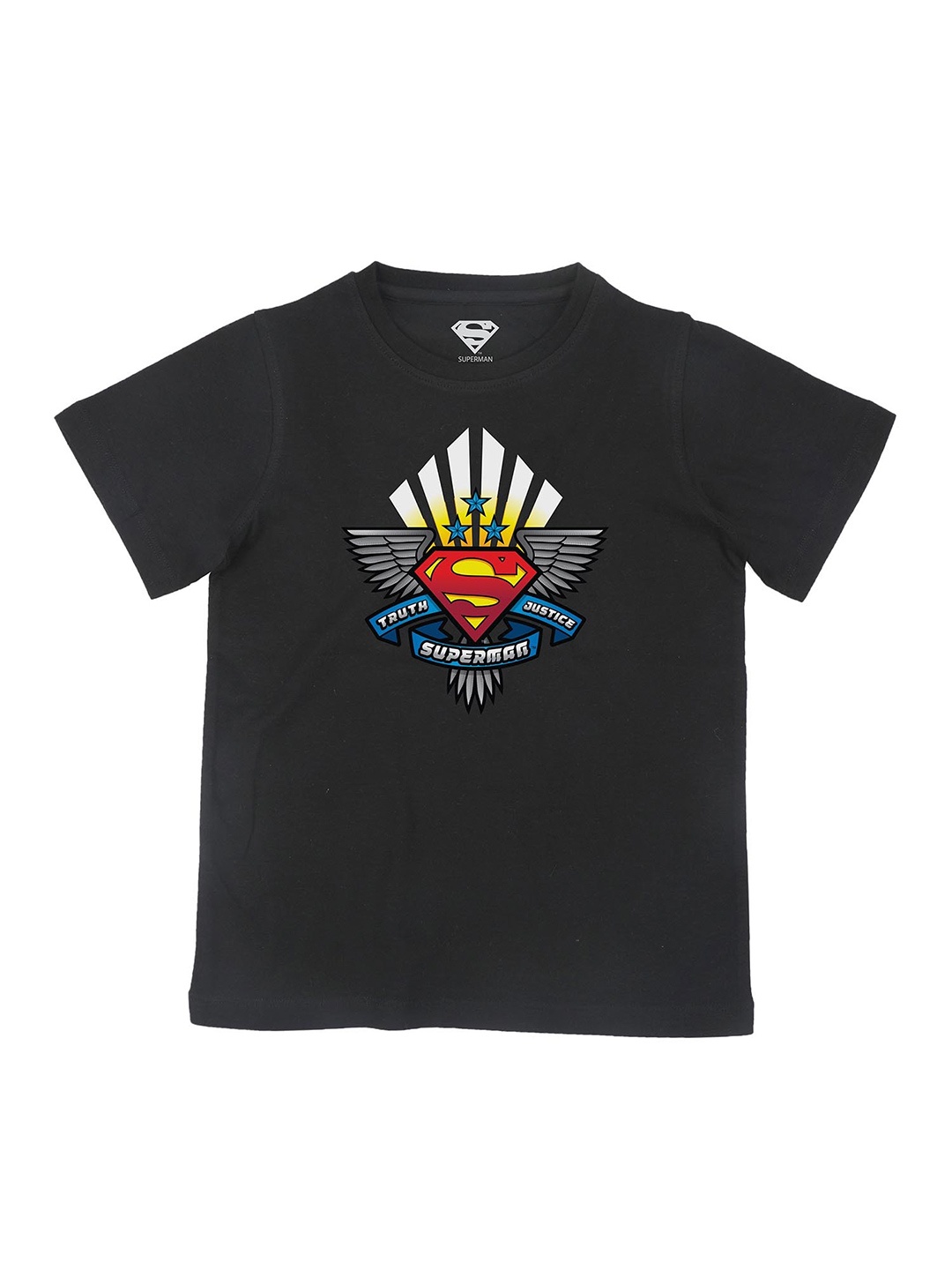 

Superman Boys Black Superman Printed Pure Cotton T-shirt