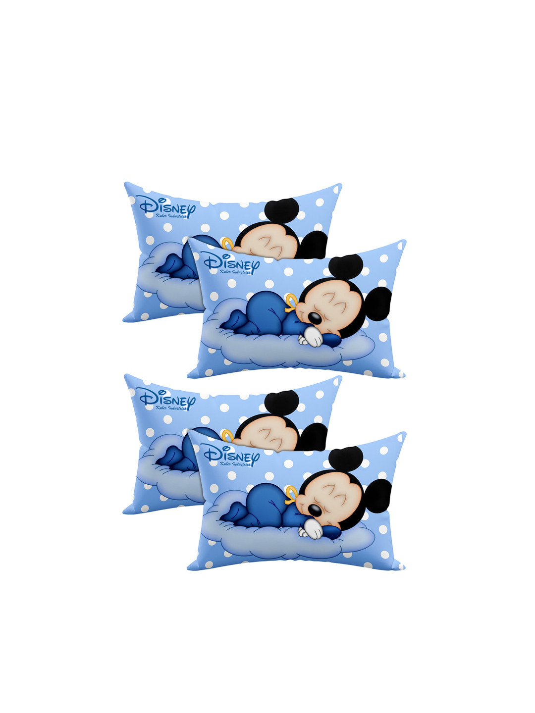 

Kuber Industries Kids Set Of 4 Blue & White Disney Printed Pure Cotton Baby Pillows
