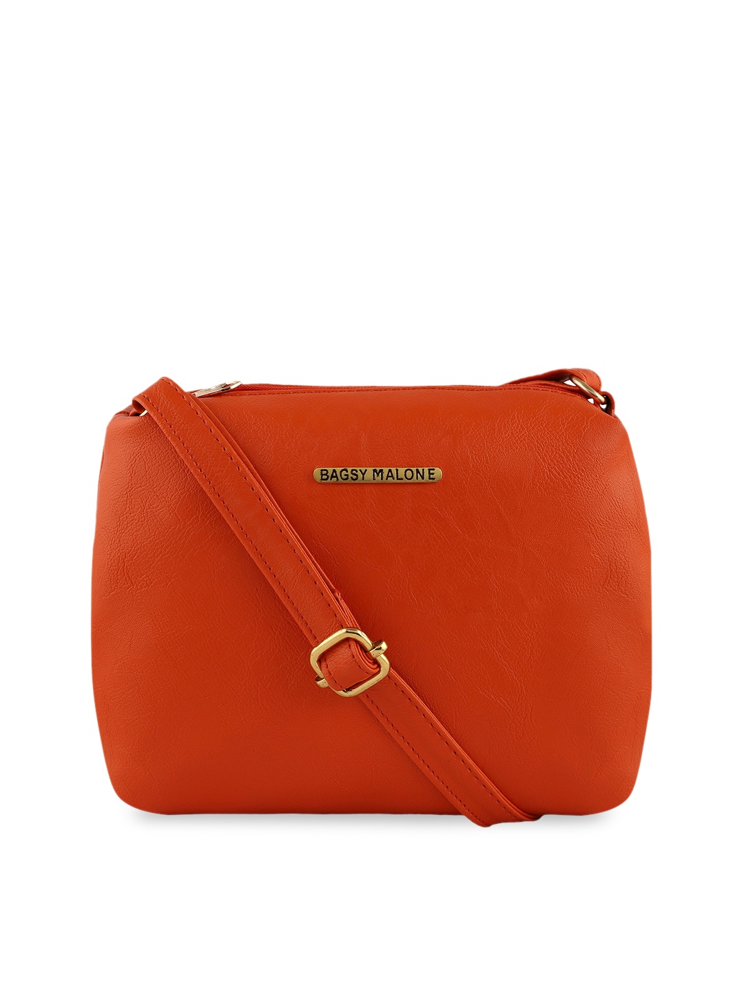 

Bagsy Malone Orange PU Structured Sling Bag