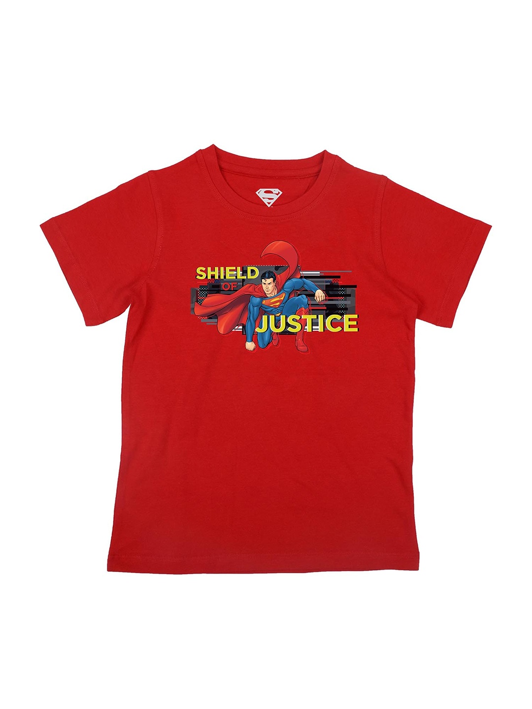 

Superman Boys Red Graphic Printed Round Neck T shirt