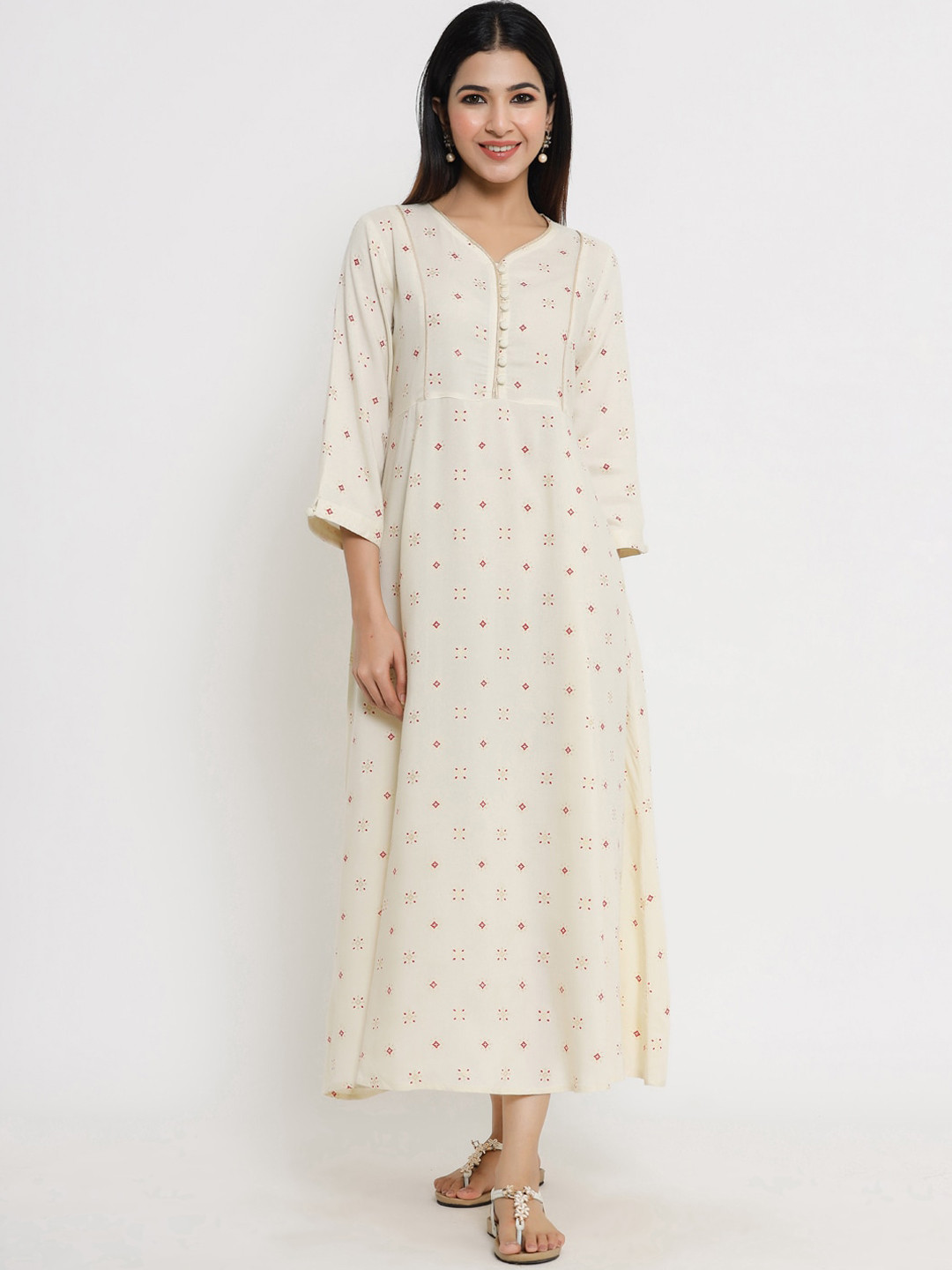 

Sangria Cream Empire Maxi Dress