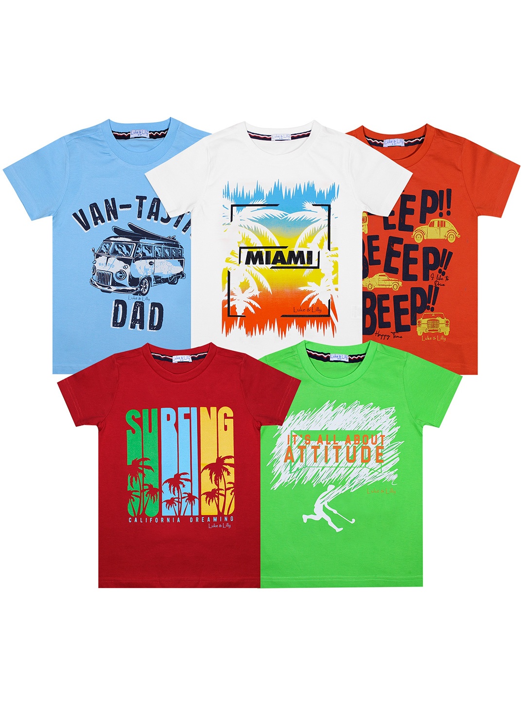 

Luke & Lilly Boys Multicoloured 5 Printed T-shirt, Multi