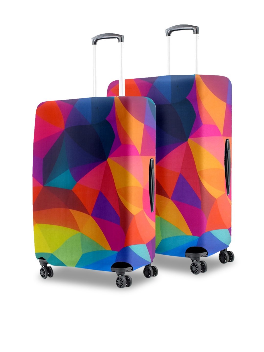 

Cortina Set Of 2 Multicolored Printed Medium & Large Trolley Bag Covers, Multi
