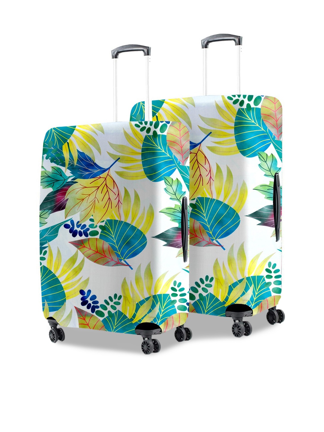 

Cortina Set Of 2 Green Printed Trolley Bag Covers