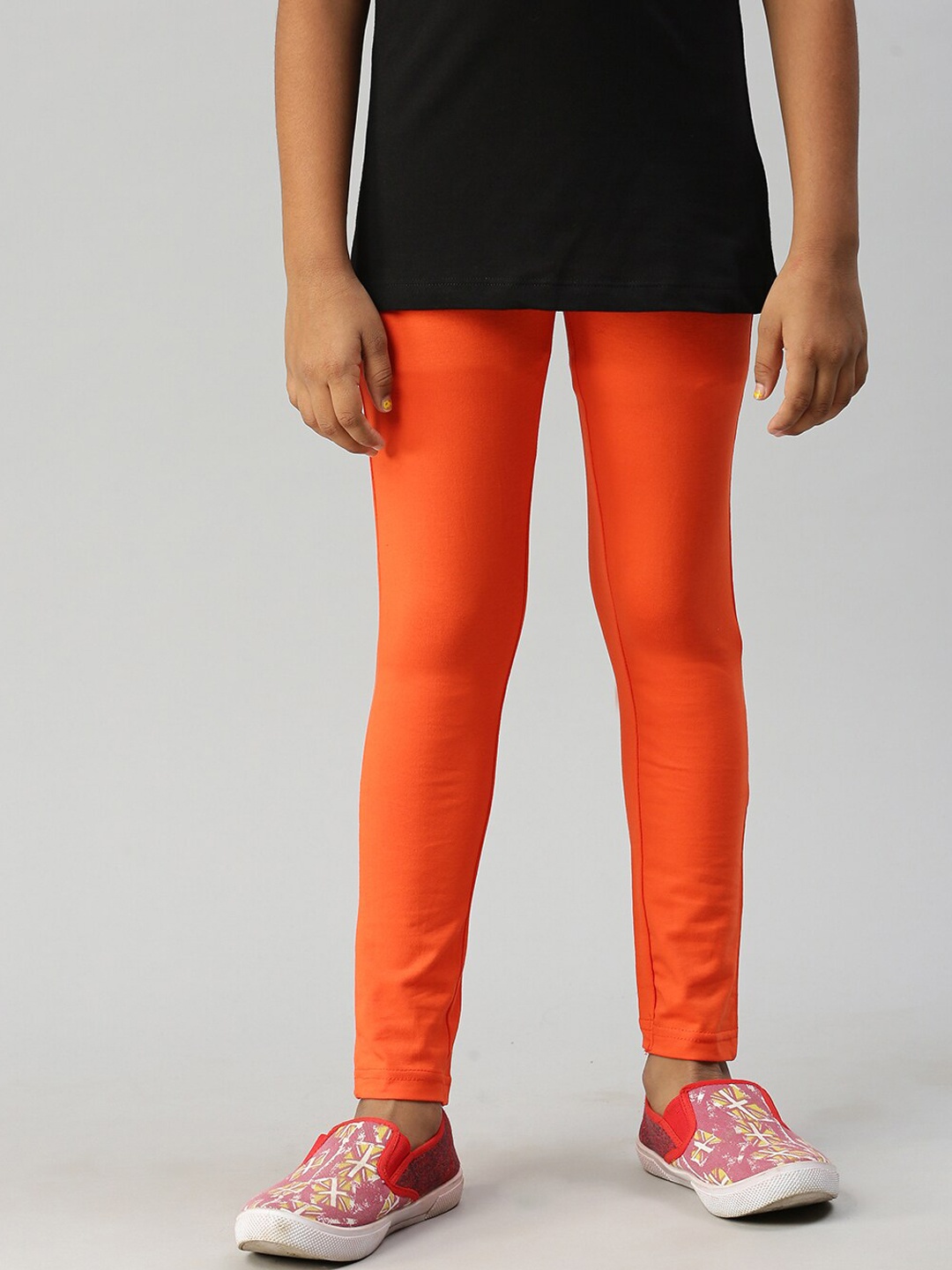 

Kryptic Girls Orange Solid Ankle-Length Leggings