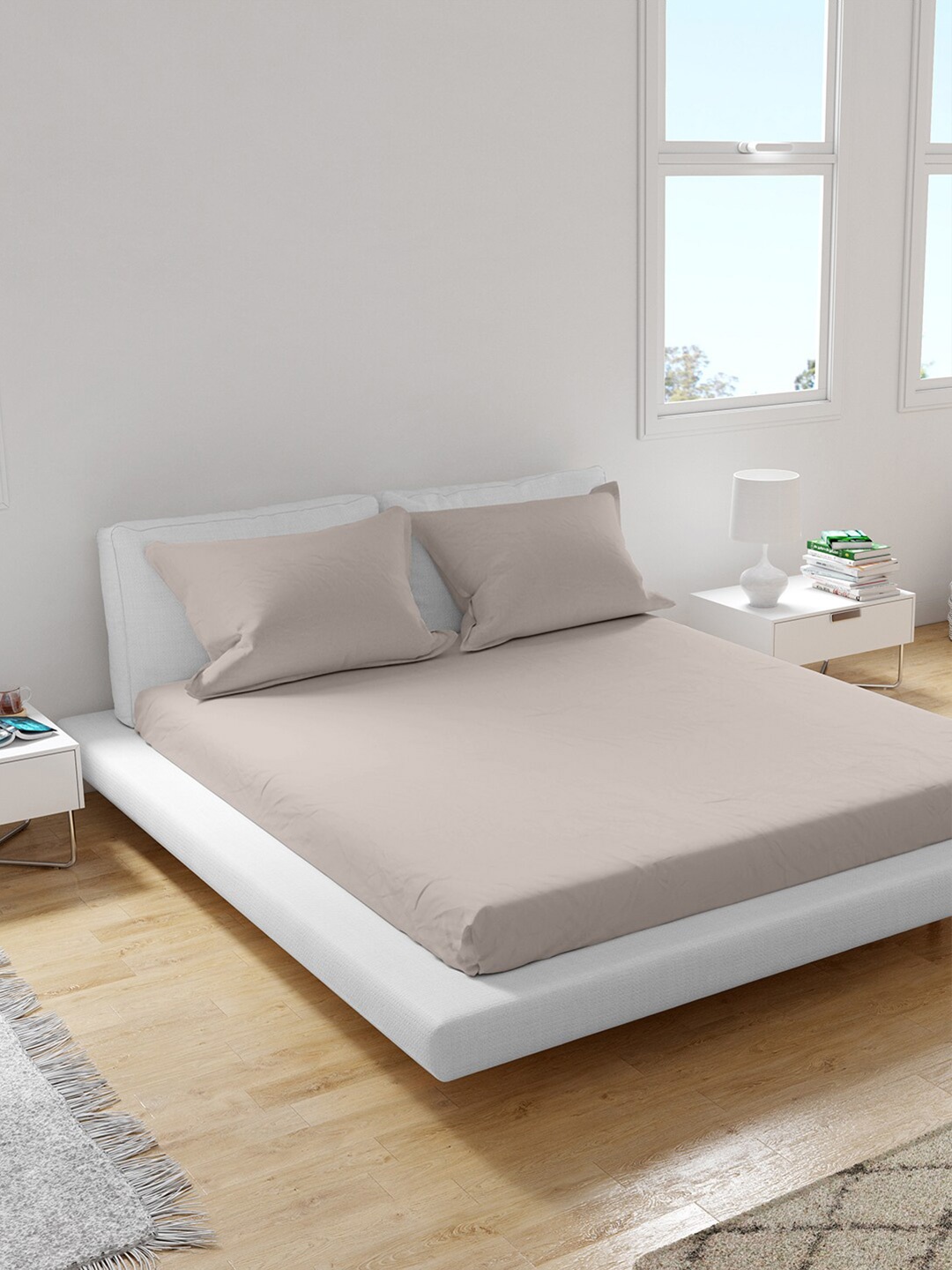 

Himeya Mauve 400 TC King Sustainable Bedsheet with 2 Pillow Covers