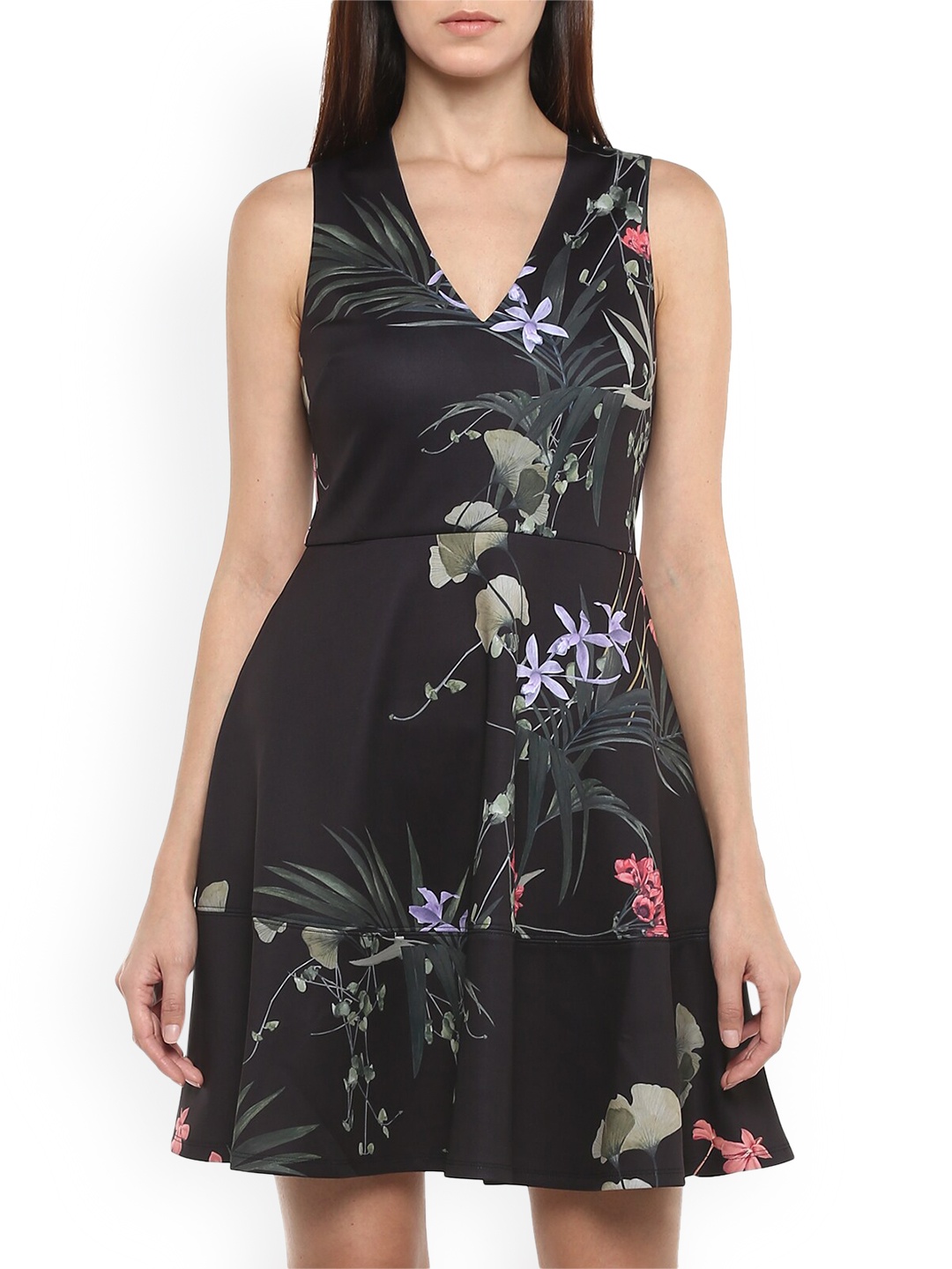 

Ted Baker Black & Green Floral Maxi Dress