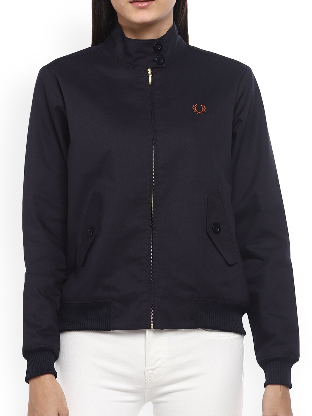 

Fred Perry Women Navy Blue Longline Sporty Jacket