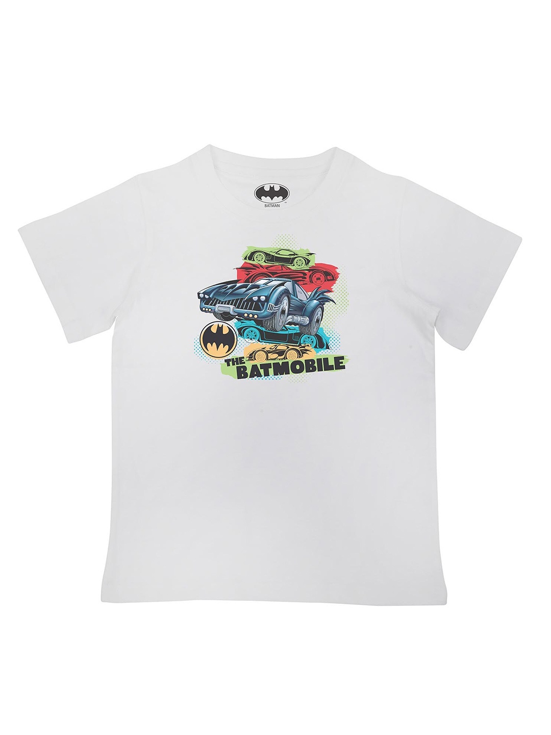 

Batman Boys White Graphic Printed Pure Cotton T-shirt