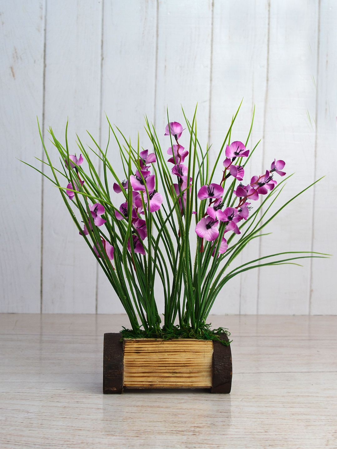 

fancy mart Purple & Green Artificial Butterfly Flower In Buckle Pot