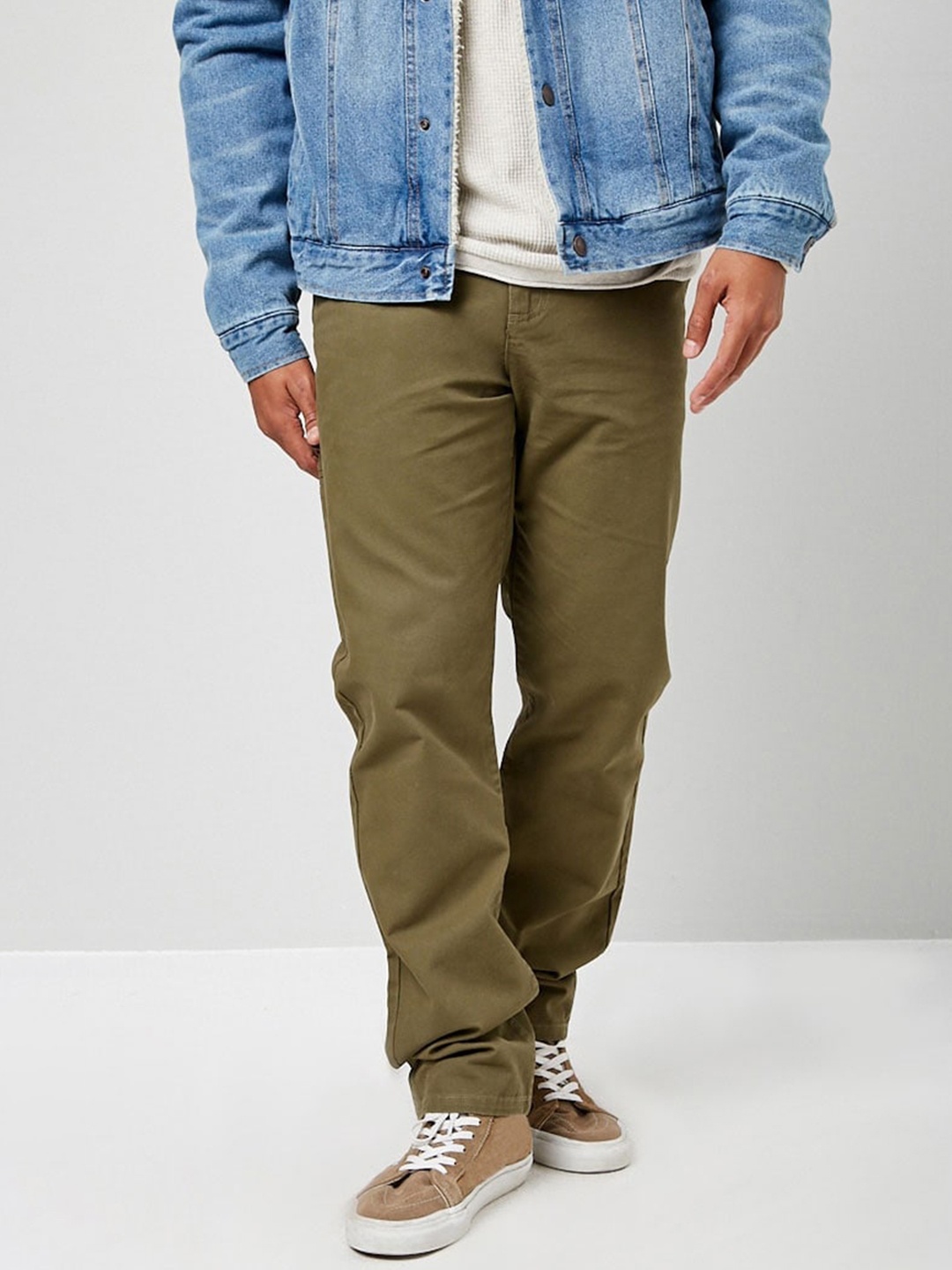 

FOREVER 21 Men Olive Chinos Trousers