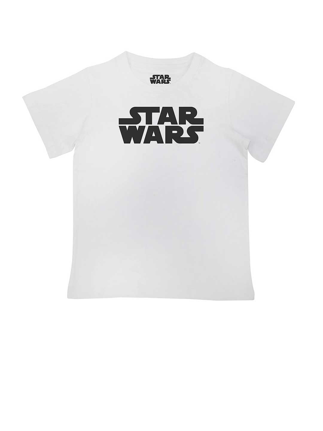 

Star Wars by Wear Your Mind Boys White Printed Pure Cotton T-shirt