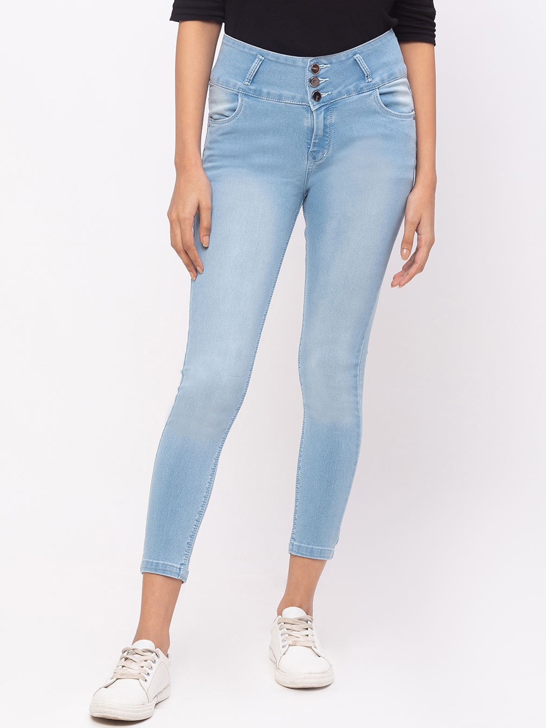 ZOLA Women Cotton Cropped Length Lightweight Jeans, Blue