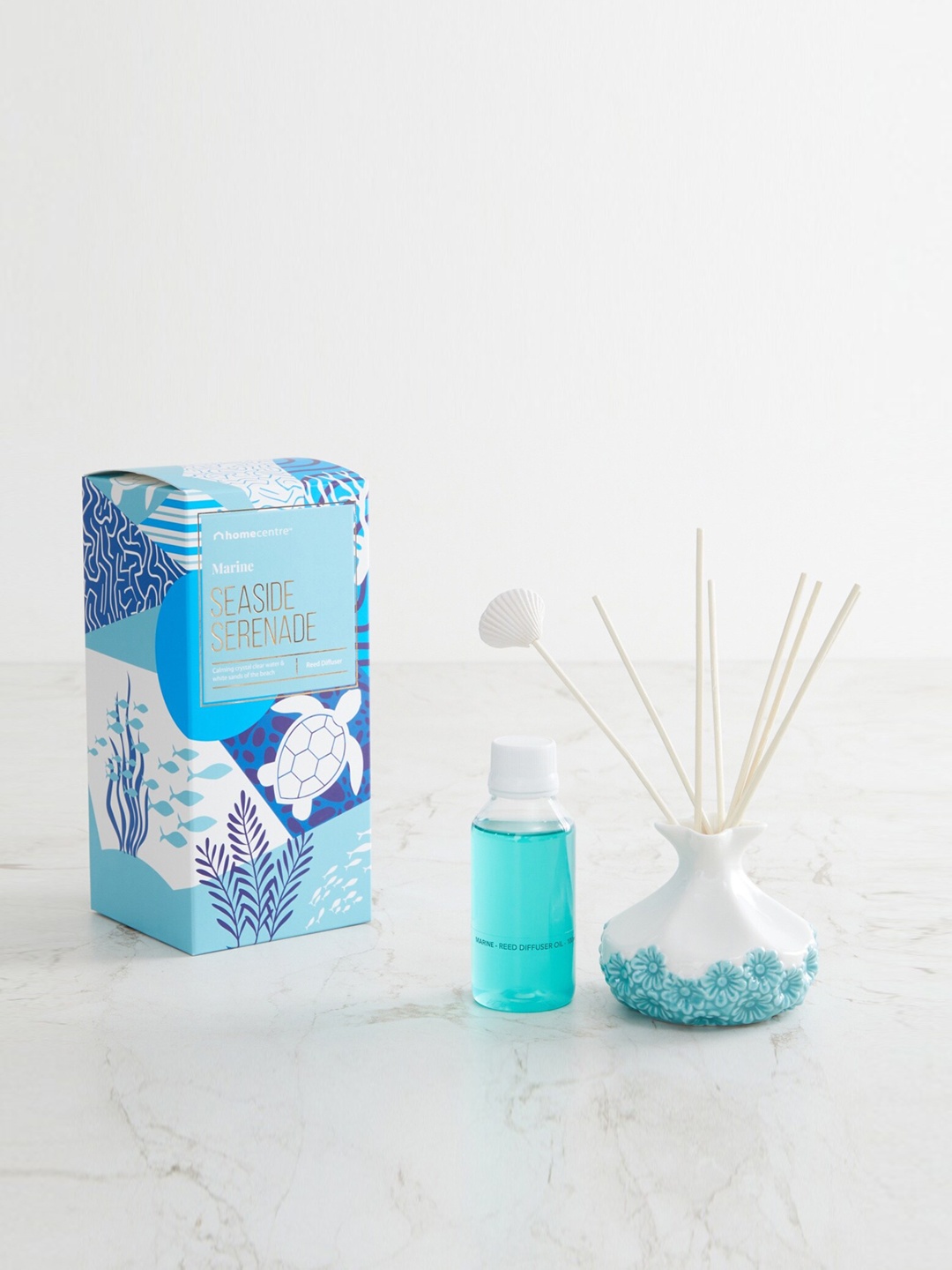 

Homecentre Set of 10 Blue Printed Redolance Premium Reed Diffuser