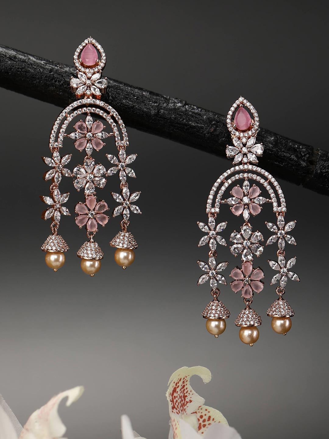 

Priyaasi Pink Contemporary Studs Earrings