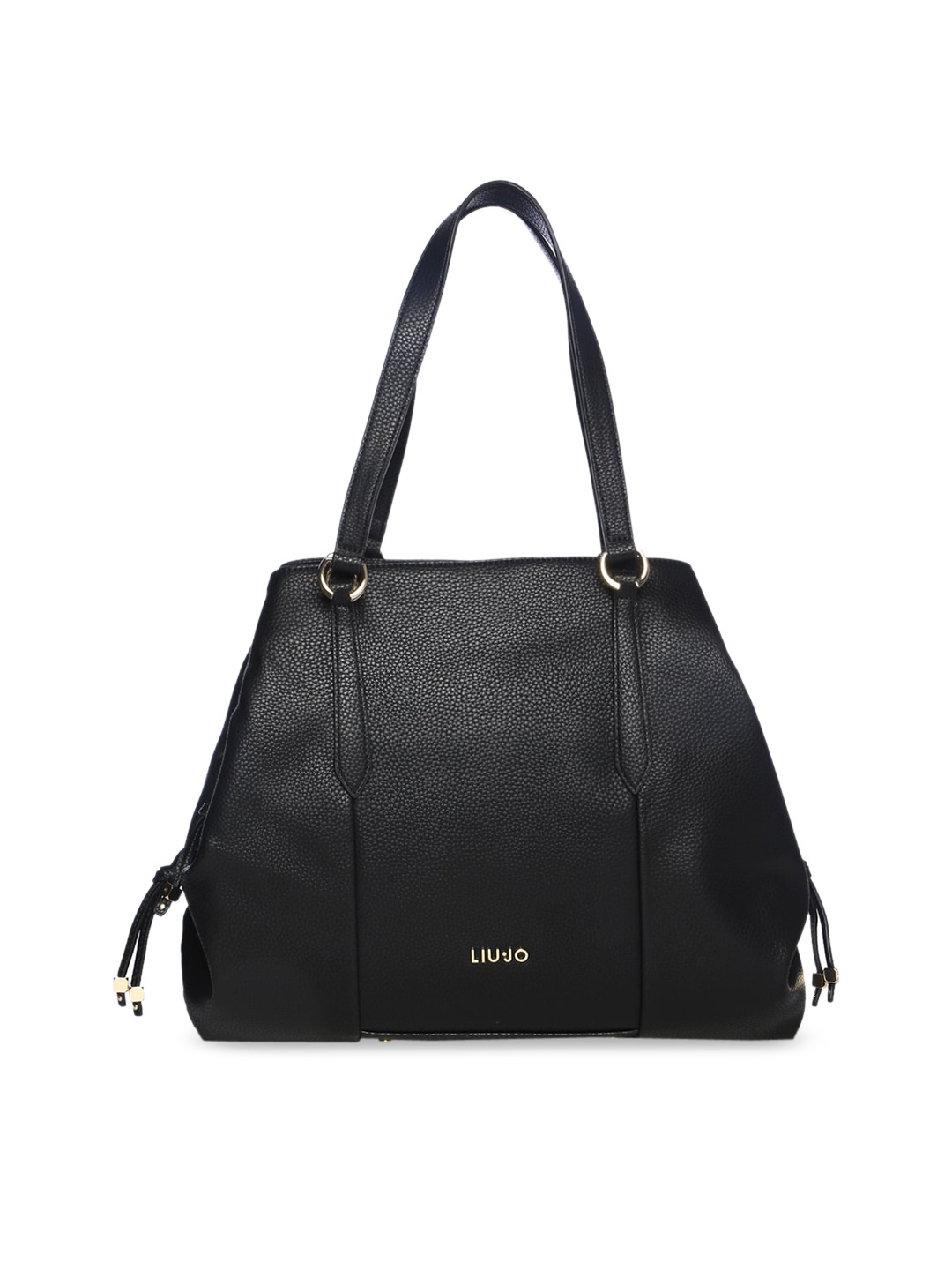 

LIU JO Black PU Shopper Shoulder Bag with Tasselled