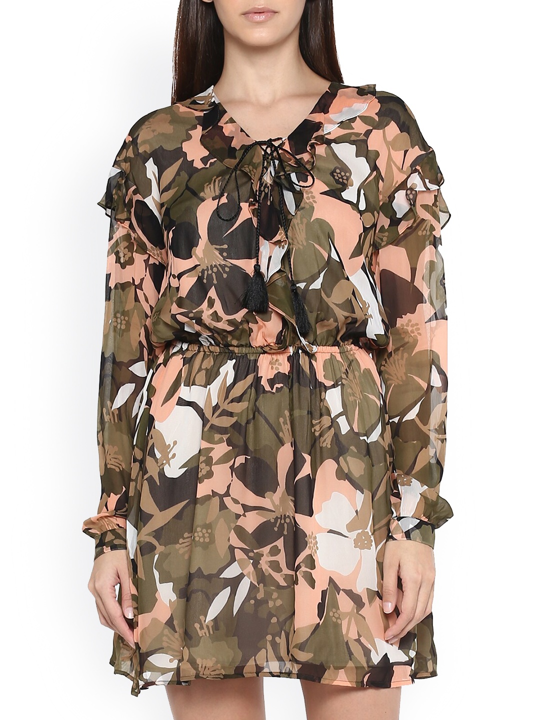 

LIU JO Green Floral A-Line Dress