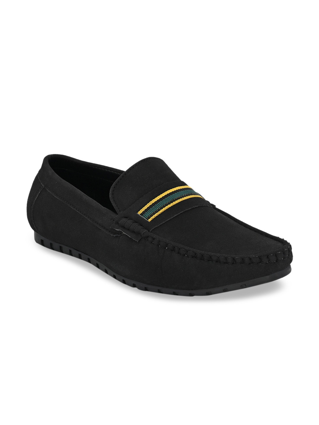 

Mast & Harbour Men Black Woven Design Loafers