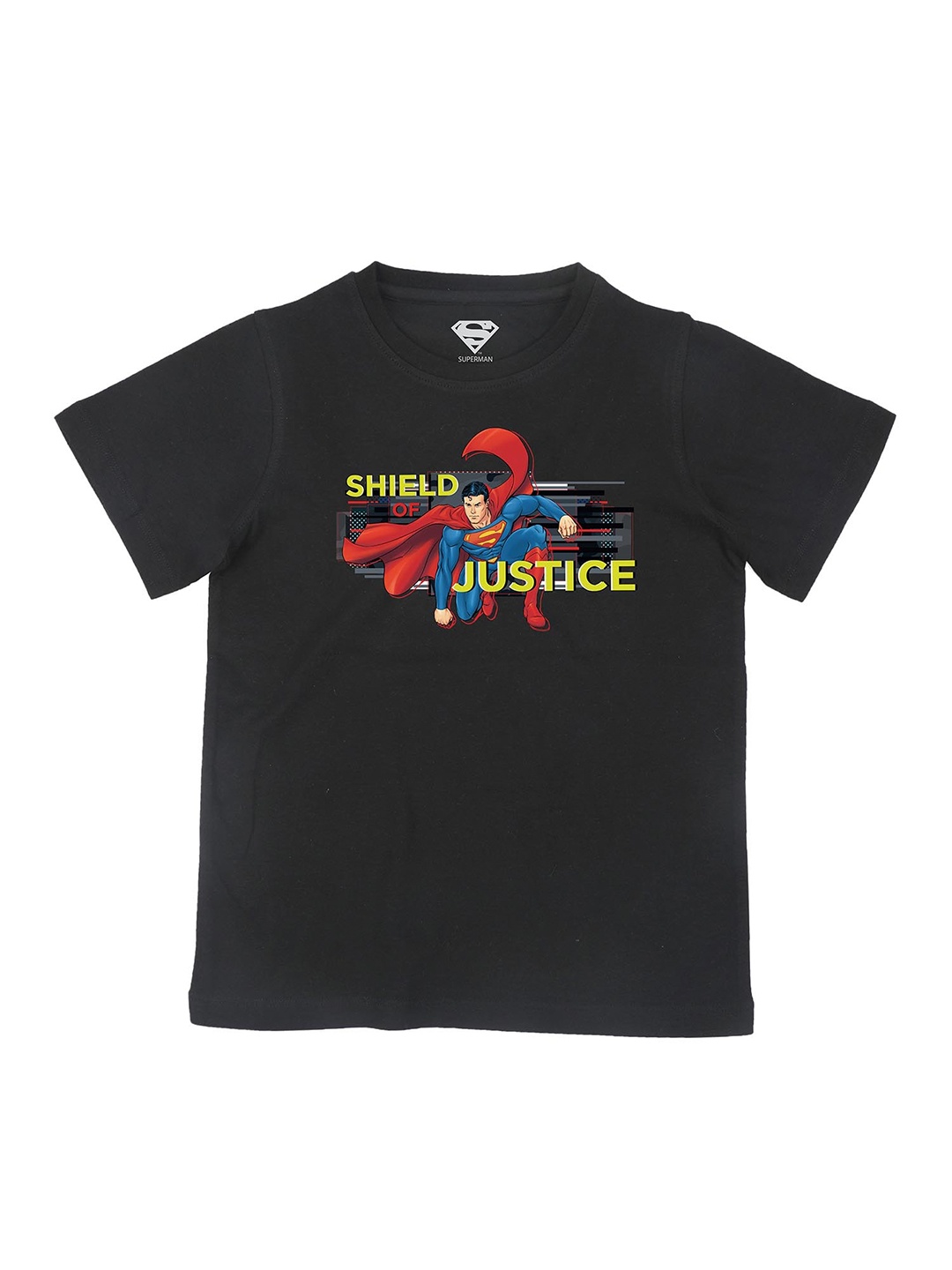 

Superman Boys Black Printed Applique T-shirt