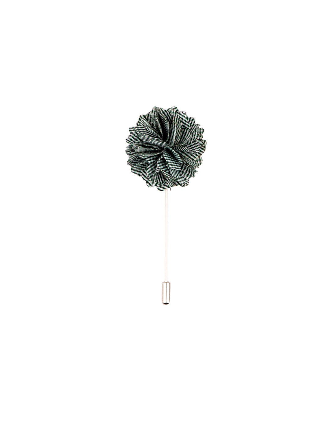 

The Tie Hub Men Green Checkerd Flower Lapel Pin
