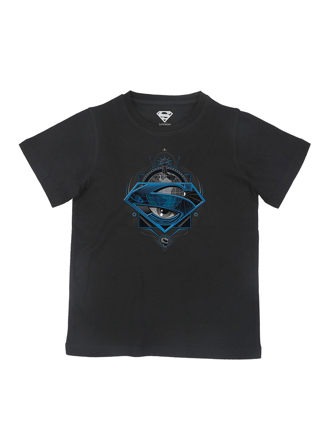 

Superman Boys Black Printed Applique T-shirt