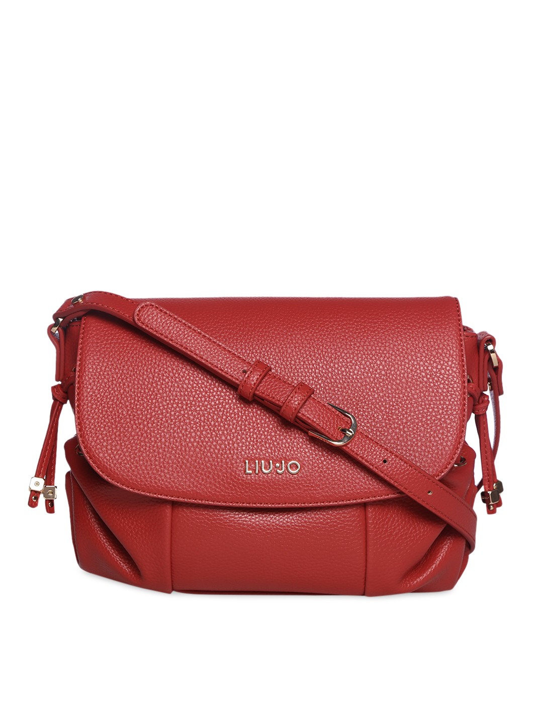 

LIU JO Red Textured PU Structured Satchel with Tasselled