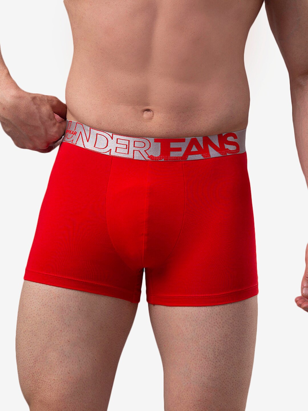

UnderJeans by Spykar Men Red Solid Trunks UJMTRPTS016