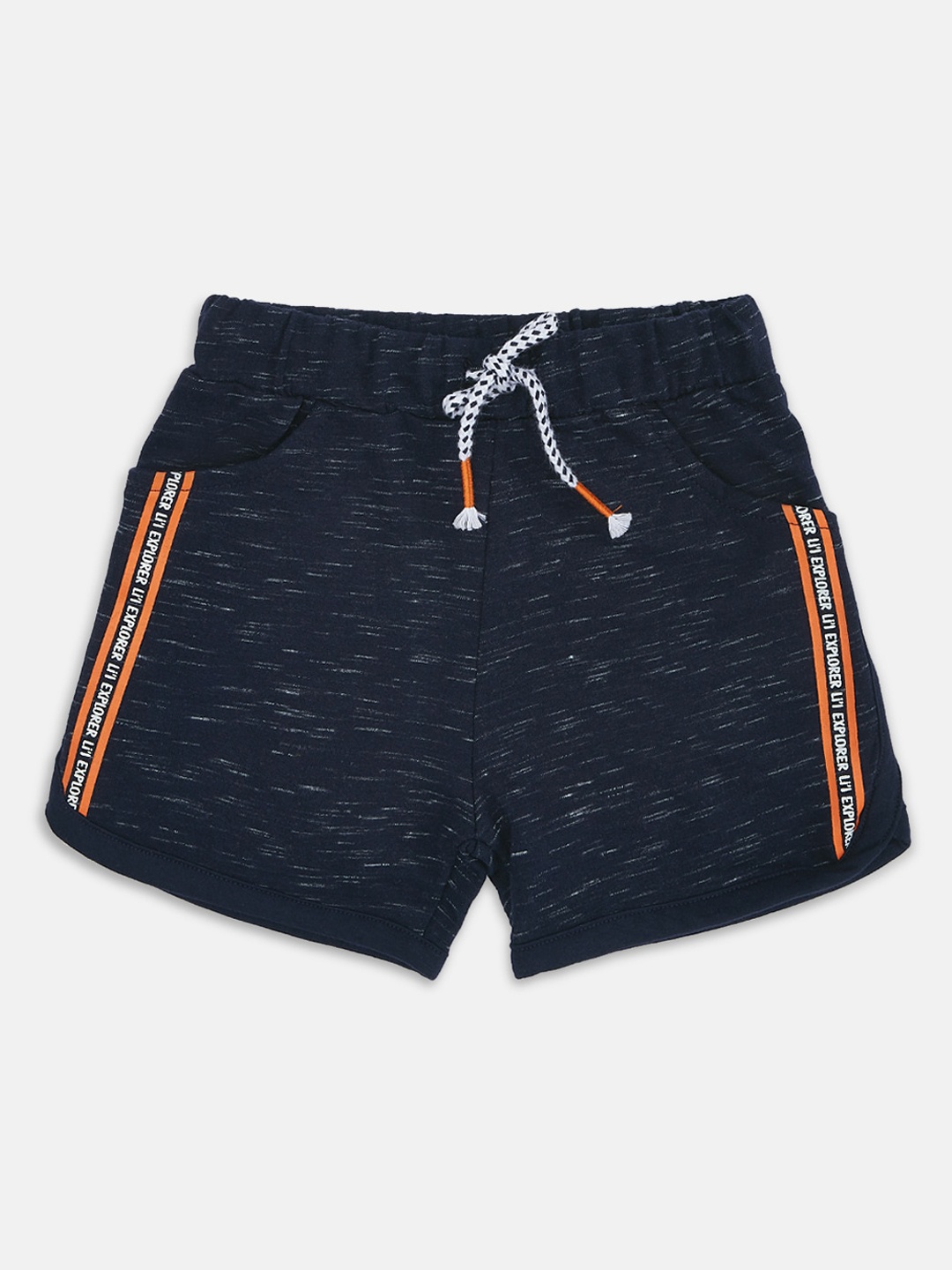 

Pantaloons Baby Boys Navy Blue Printed Mid-Rise Cotton Regular Shorts