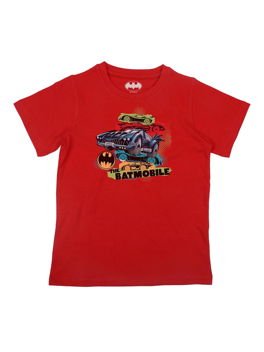 Batman Boys Red Graphic Printed Casual T-shirt