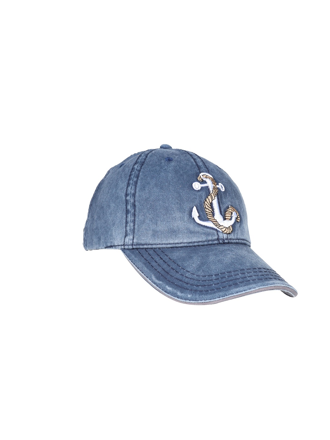 

FabSeasons Blue & White Faded Denim Baseball Cap