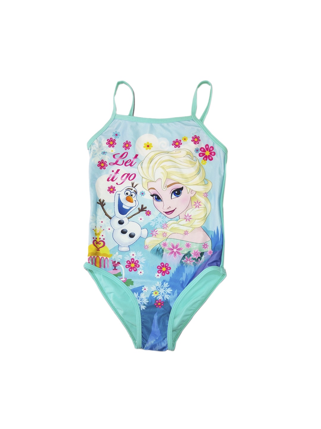 

Disney Girls Blue & Pink Frozen Elsa Printed Body-Fit Bodysuit