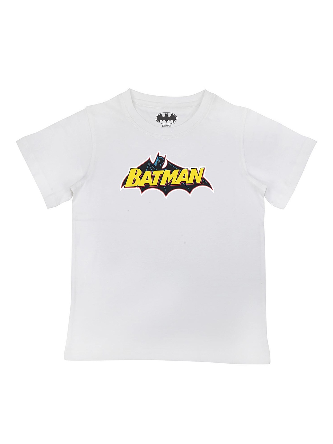 

Batman Boys White Batman Printed Cotton Pure Cotton T-shirt