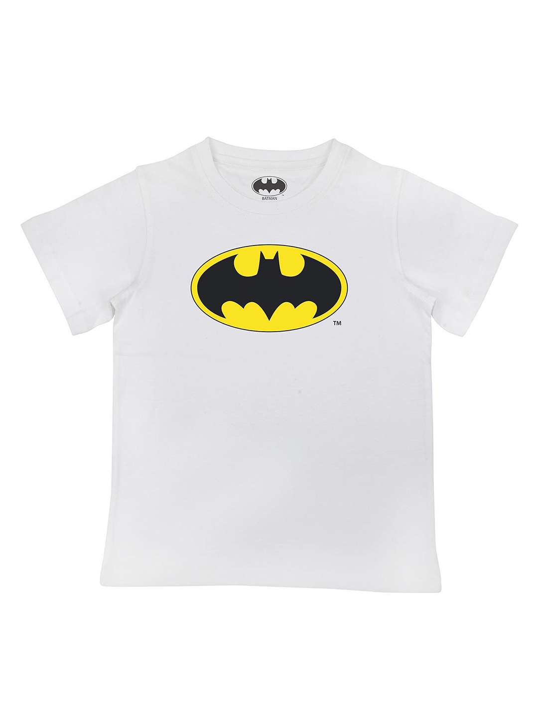 Batman Boys White Batman Printed Pure Cotton T-shirt